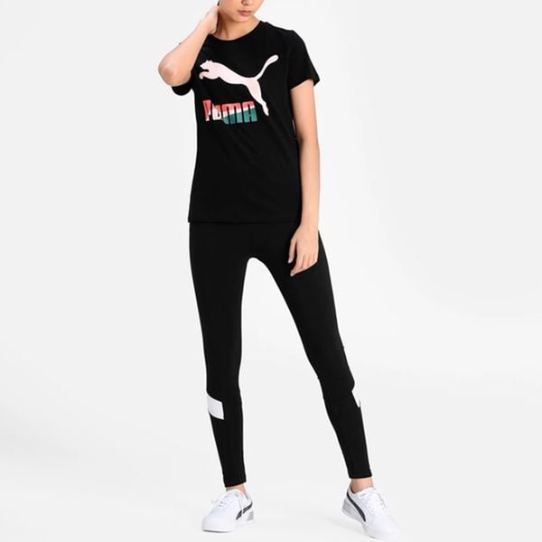 Áo Thun Thời Trang Nữ Puma Classics Logo Tee (s) Black-Multi 530077_61