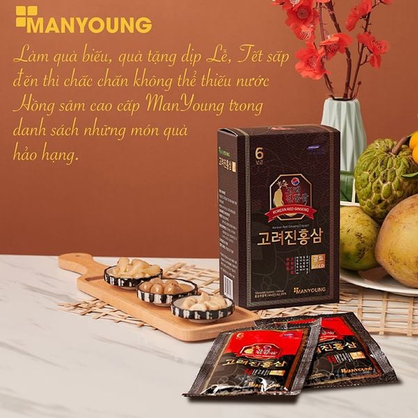 Nước Hồng Sâm 6 Năm Tuổi ManYoung Giúp Tăng Cường Sinh Lực, Phục Hồi Sức Khoẻ Hiệu Quả - 30 gói
