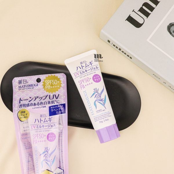 Kem Chống Nắng Nâng Tone Và Dưỡng Ẩm Da Hatomugi Spf50+ Pa++++( Hồng) 70g
