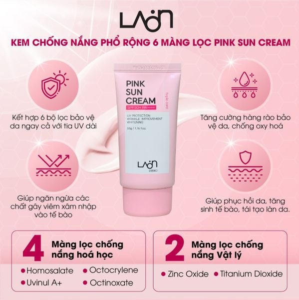 (HSD: 7/2026) Kem Chống Nắng Pink Sun Cream Laon 50g