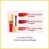 (HSD: 9/2026) Son Lì The history Of Whoo Gongjinhyang: Mi Velvet Liquid Lip Rouge Màu No.18 (Hàng Tách Set)