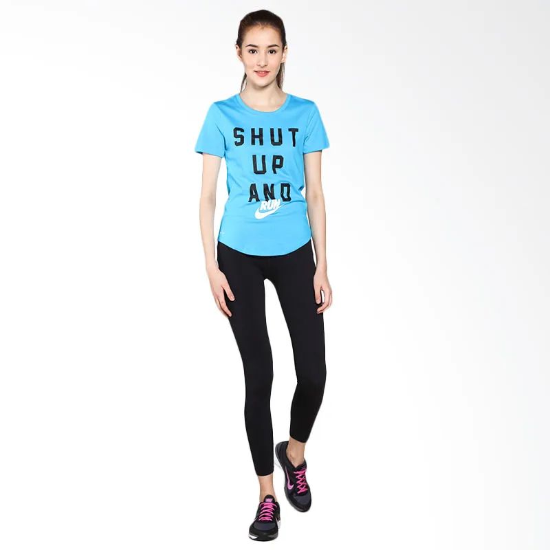 Ao Thun Ch y B N Nike T shirt AS RUN P W SHUT UP TEE717053 407 Vstyle.vn