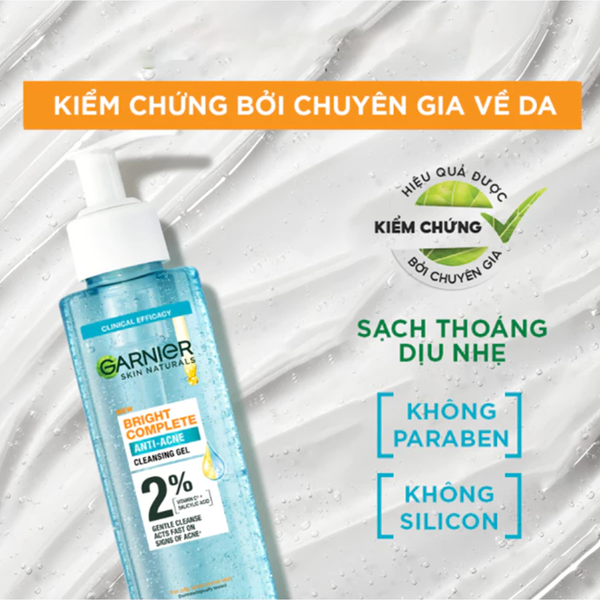 (HSD: 7/2026) Bộ Sản Phẩm Làm Sạch Và Ngăn Ngừa Mụn Garnier BCAA Set 4 Sản phẩm