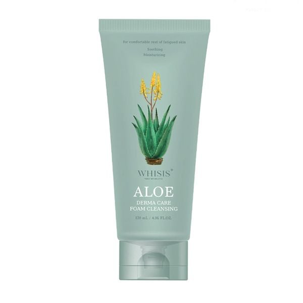 (HSD: 5/2025) Sữa Rửa Mặt Cho Da Khô Chiết Xuất Nhụy Hoa Lô Hội WHISIS Aloe Derma Care Foam Cleansing 120ml