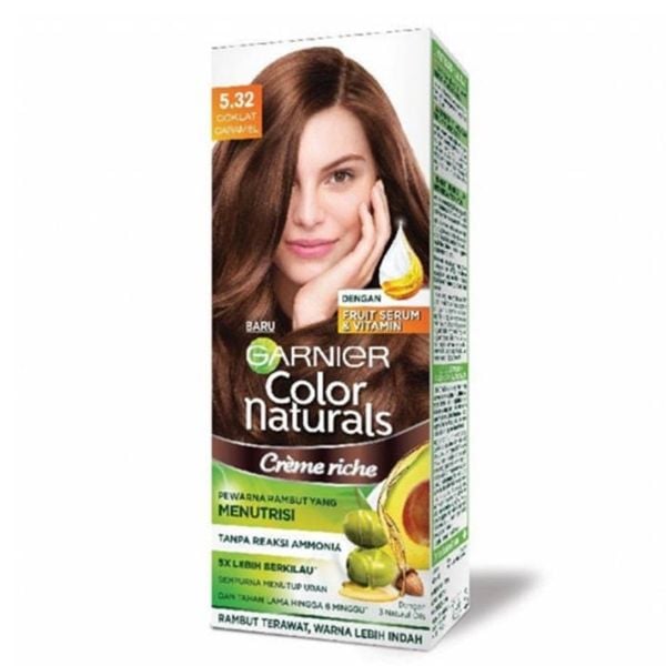 Kem Nhuộm Tóc Garnier Color Naturals Ultra Colors #5.32 Caramel Brown Nâu Caramel 50ml+50g+5ml