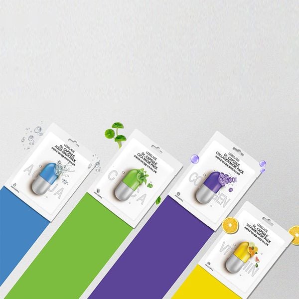Hộp 10 Miếng Mặt Nạ Rau Má Hỗ Trợ Phục Hồi, Dịu Da Lebelage Dr.Capsule Cica Mask Pack 25mlx10