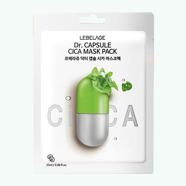 Hộp 10 Miếng Mặt Nạ Rau Má Hỗ Trợ Phục Hồi, Dịu Da Lebelage Dr.Capsule Cica Mask Pack 25mlx10