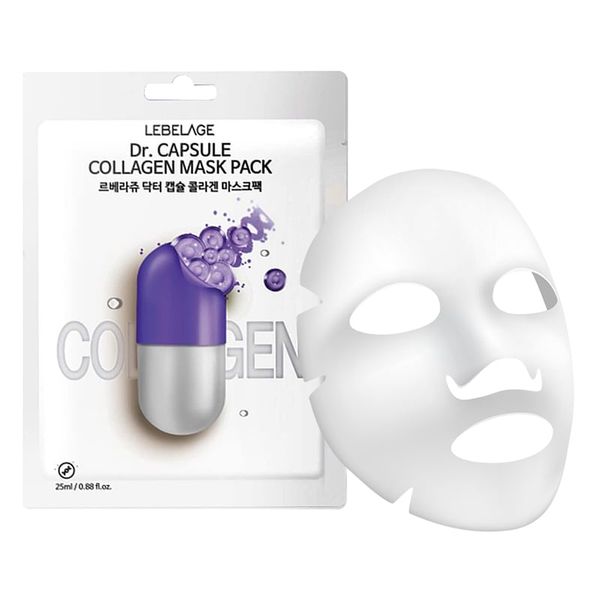 Hộp 10 Miếng Mặt Nạ Tăng Độ Đàn Hồi, Ngừa Lão Hóa Lebelage Dr.Capsule Collagen Mask Pack 25mlx10