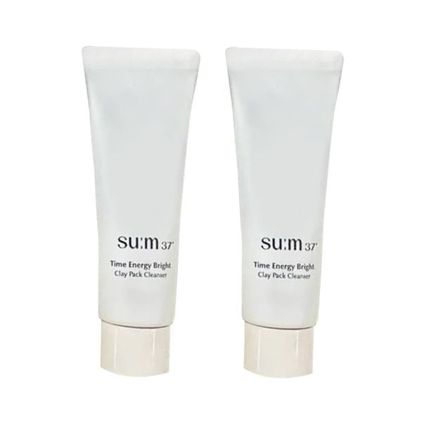 Combo 2 Sữa Rửa Mặt & Tẩy Tế Bào Chết Đất Sét Sum37 Time Energy Bright Clay Pack Cleanser 40mlx2