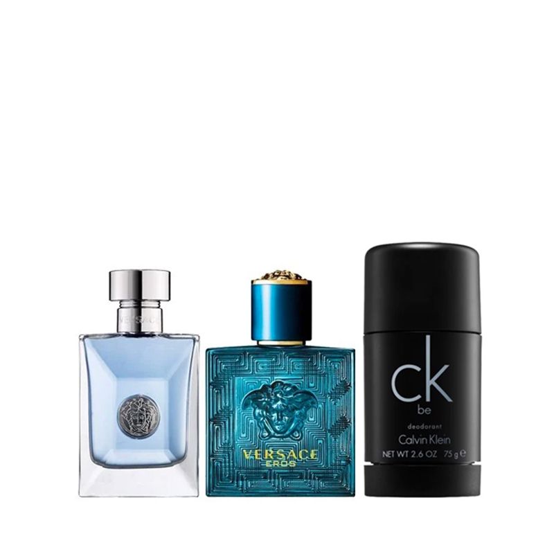 Combo Nước Hoa Mini Versace Eros EDT 5ml - Versace Pour Homme 5ml Và Sáp Khử Mùi Calvin Klein Be 75G