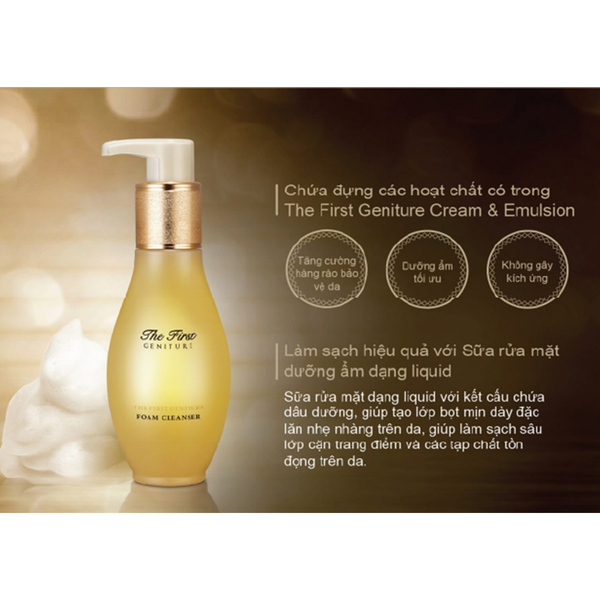 Full Size Sữa Rửa Mặt Chống Lão Hóa Tái Sinh Da Ohui The First Geniture Foam Cleanser 200ml (Hàng tách set)