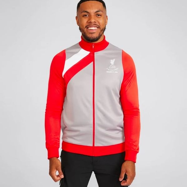 Áo Nam LFC APP 1986 Crown Paints Track Jkt Grey-Red A13353