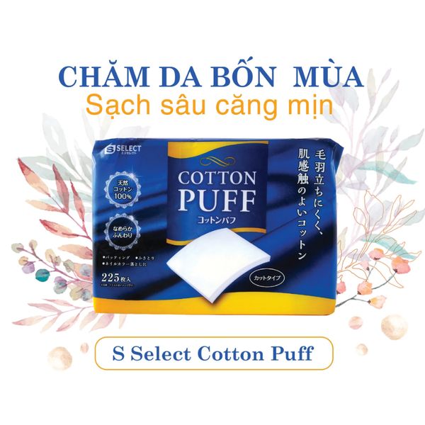 Bông Tẩy Trang S Select Cotton Puff 225 Miếng