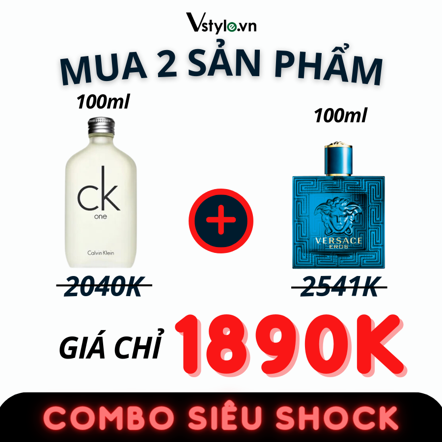 Combo Nước Hoa Nam Versace Eros EDT 100ml Và Nước Hoa Calvin Klein One EDT 100ml (N)