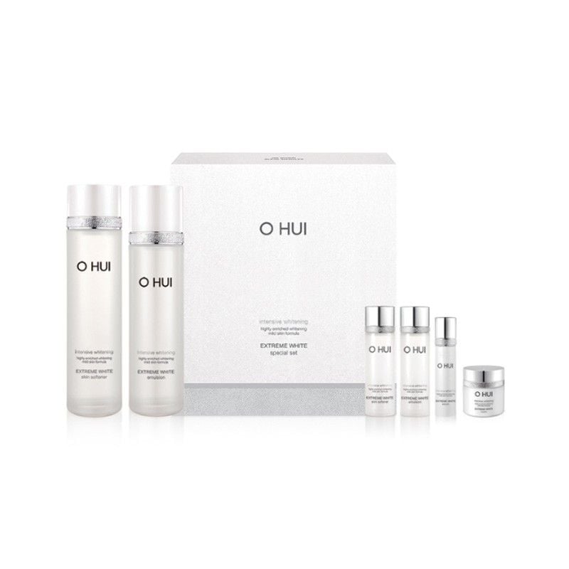 Full Size Set Dưỡng Trắng Da Ohui Extreme White Special Set 5pcs Trắng Da Giảm Mờ Thâm Nám, Chống Lão Hóa Giúp Căng Mướt Da