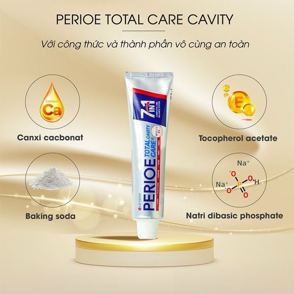 Kem Đánh Răng 7IN1 Perioe Total Cavity Care Bảo Vệ Toàn Diện Ngăn Ngừa Sâu Răng 180g