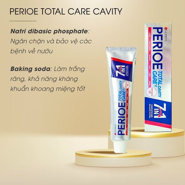 Kem Đánh Răng 7IN1 Perioe Total Cavity Care Bảo Vệ Toàn Diện Ngăn Ngừa Sâu Răng 180g