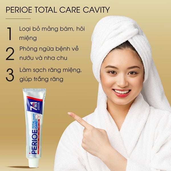 Kem Đánh Răng 7IN1 Perioe Total Cavity Care Bảo Vệ Toàn Diện Ngăn Ngừa Sâu Răng 180g