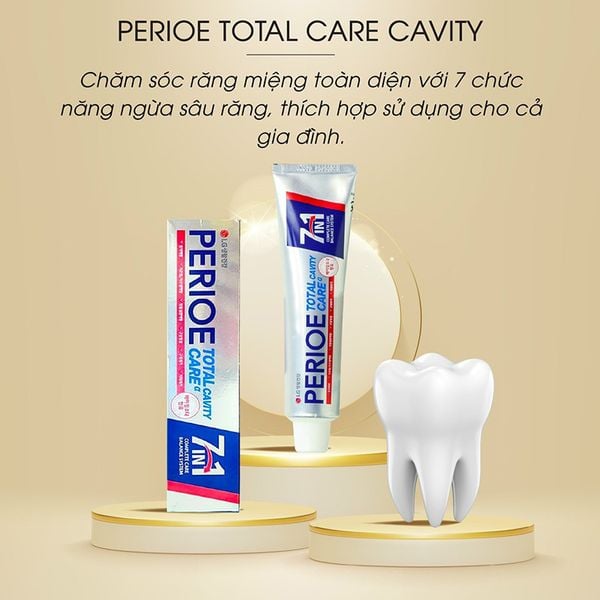 Kem Đánh Răng 7IN1 Perioe Total Cavity Care Bảo Vệ Toàn Diện Ngăn Ngừa Sâu Răng 180g