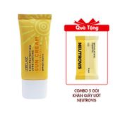 Kem Chống Nắng Chống Thấm Nước Lebelage SPF50+ Pa+++ High Protection Long Lasting Sun Cream 30ml (màu vàng) Tặng Combo 5 Gói Khăn Giấy Ướt Neutrovis - (Gói 10tờ)