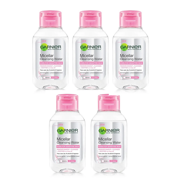 Combo 5 Nước Tẩy Trang Cho Da Nhạy Cảm Garnier Micellar Cleansing Water For Sensitive Skin 50mlx5
