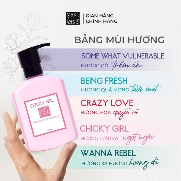(HSD: 11/2026) Sữa Tắm Nước Hoa Niche Make Scents Hương Trái Cây Ngọt Ngào - Chicky Girl 250Gr