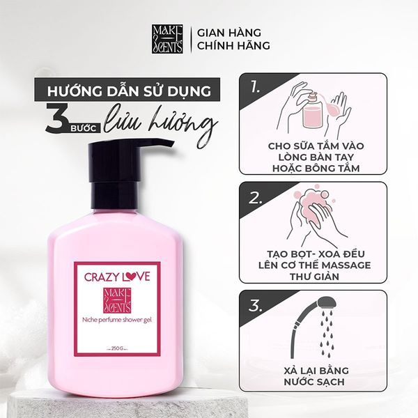 (HSD: 11/2026) Sữa Tắm Nước Hoa Niche Make Scents Hương Hoa Quyến Rũ - Crazy Love 250Gr
