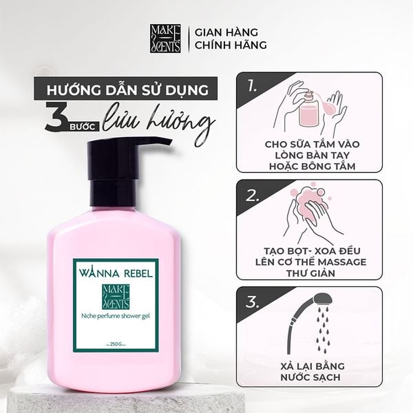 (HSD: 11/2026) Sữa Tắm Nước Hoa Niche Make Scents Hương Xạ Hương Hoang Dã - Wanna Rebel 250Gr