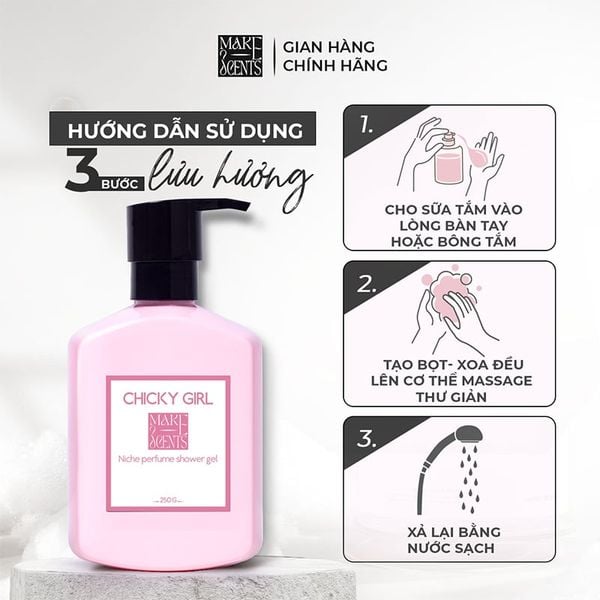 (HSD: 11/2026) Sữa Tắm Nước Hoa Niche Make Scents Hương Trái Cây Ngọt Ngào - Chicky Girl 250Gr