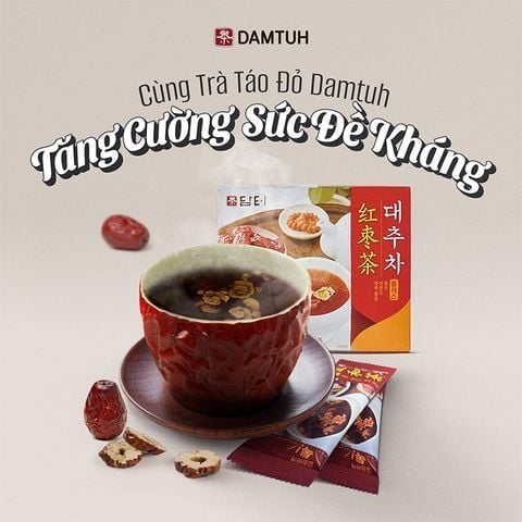 (HSD: 7/2025) Combo 2 Hộp Trà Táo Đỏ Hàn Quốc Dạng Gói Hòa Tan Thanh Mát An Thần Bổ Huyết, Giảm Căng Thẳng, Làm Đẹp Da 15 Gói/Hộp