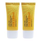 (HSD: 2/2027) Combo 2 Kem Chống Nắng Chống Thấm Nước Lebelage SPF50+ Pa+++ High Protection Long Lasting Sun Cream Chiết Xuất Lá Lô Hội 30ml (màu vàng)