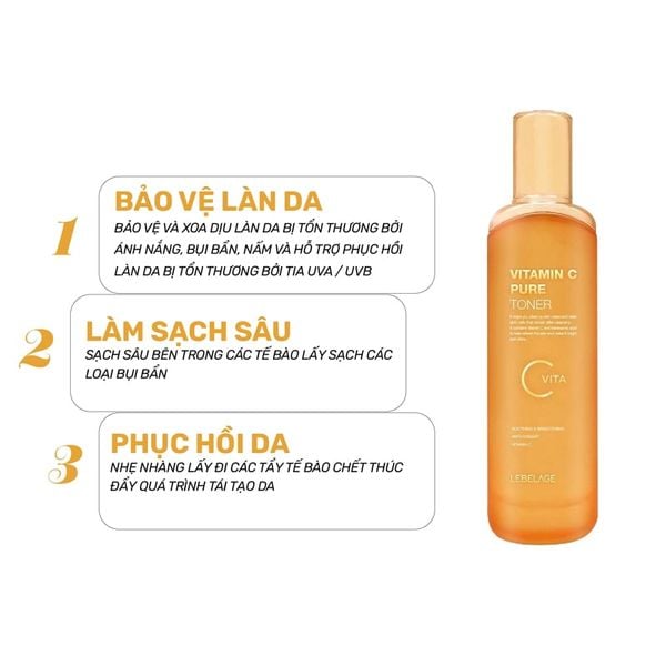Nước Hoa Hồng Làm Sáng Da Lebelage Vitamin C Pure Toner 120ml