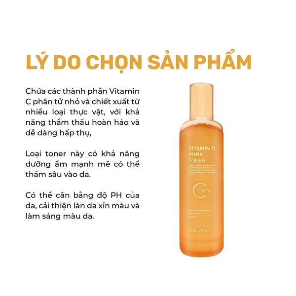 Nước Hoa Hồng Làm Sáng Da Lebelage Vitamin C Pure Toner 120ml