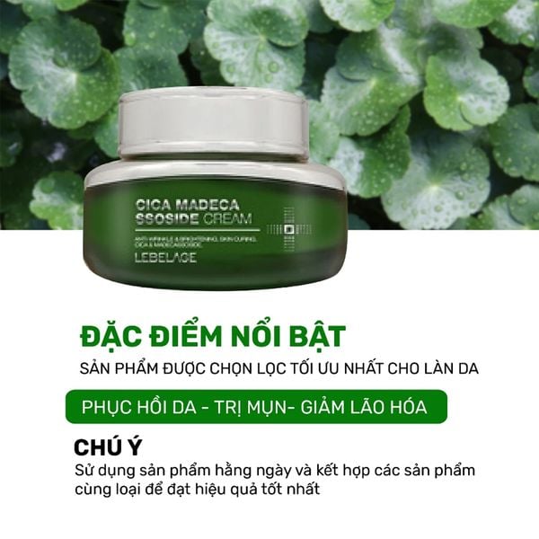 Kem Dưỡng Cải Thiện Nếp Nhăn Lebelage Cica Madecassoside Cream 55ml