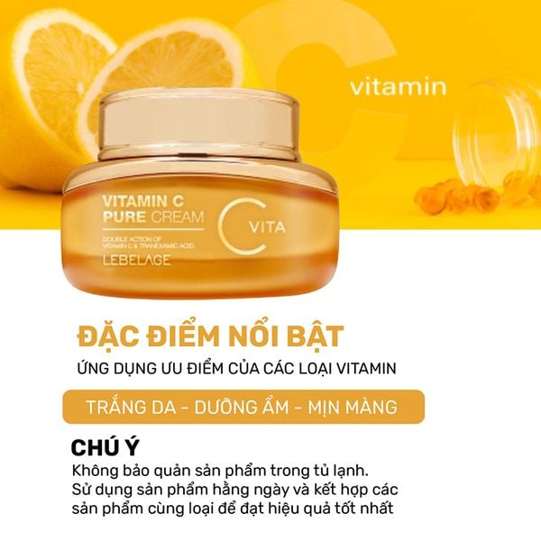 Kem Dưỡng Làm Trắng Da Lebelage Vitamin C Pure Cream 55ml