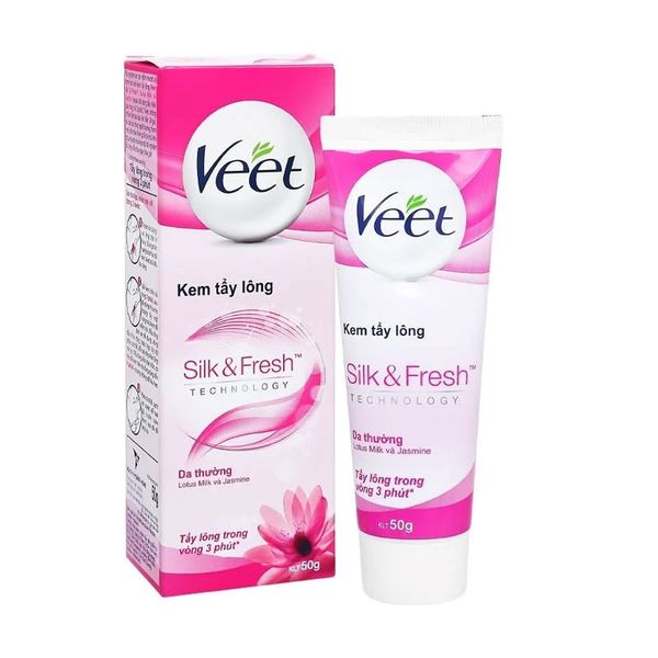 (HSD: 3/2026) Combo 2 Kem Tẩy Lông Cho Da Thường Veet Silk & Fresh (50gx2)