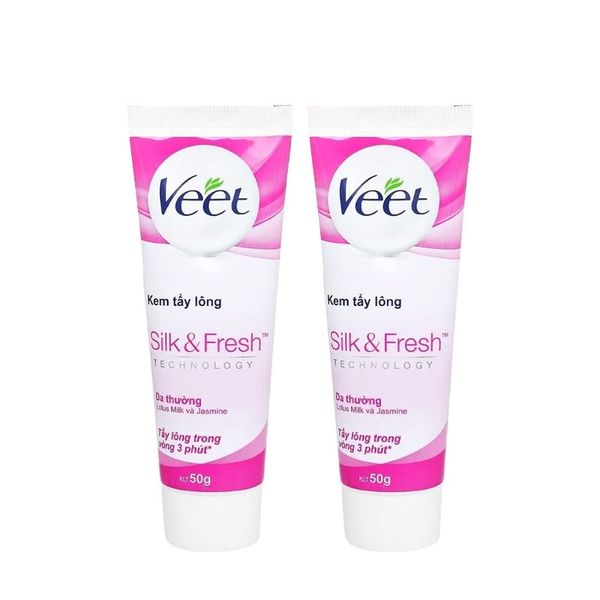(HSD: 3/2026) Combo 2 Kem Tẩy Lông Cho Da Thường Veet Silk & Fresh (50gx2)