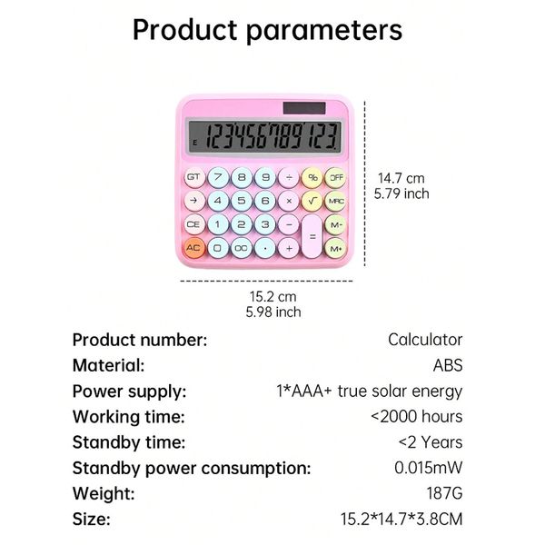 Máy Tính 2 Nguồn Điện (Pin & Năng Lượng Mặt Trời) Mẫu BOO006