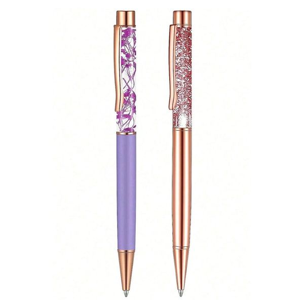 Combo 4 Bút Pha Lê ( 2 Tím + 2 Vàng Hồng) Mẫu BOO010