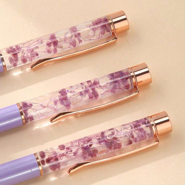 Combo 4 Bút Pha Lê ( 2 Tím + 2 Vàng Hồng) Mẫu BOO010