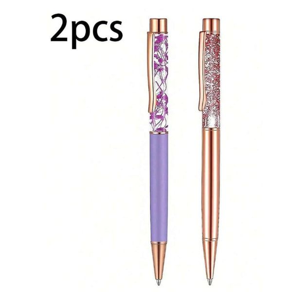 Combo 4 Bút Pha Lê ( 2 Tím + 2 Vàng Hồng) Mẫu BOO010