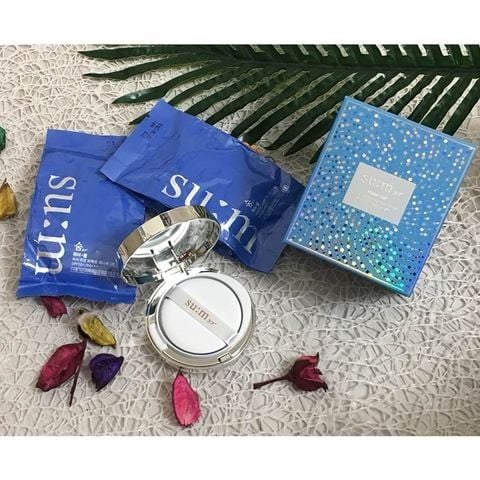 Full Size Bộ Phấn Nước Su:m37 Water-Full Sum Xanh CC Cushion Perfect Finish 15gx2