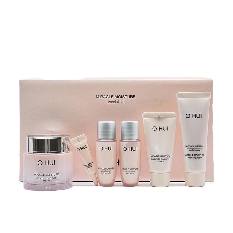 Full Size Bộ Kem Dưỡng Ẩm Ohui Miracle Moisture Ceramide Boosting Cream 60ml Special Set