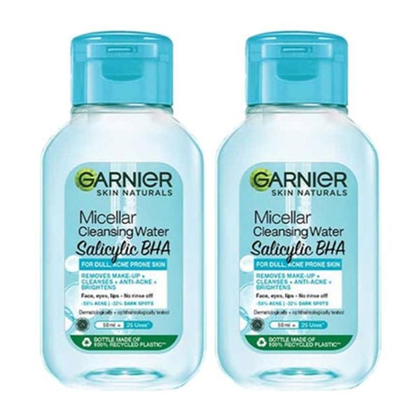 Combo 2 Nước Tẩy Trang Cho Da Dầu Mụn Micellar Water Garnier 50mlx2
