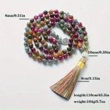 Vòng Cổ Mala Hạt Aquamarine Màu 8mm Mẫu DAJN331