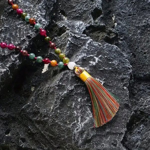 Vòng Cổ Mala Hạt Aquamarine Màu 8mm Mẫu DAJN331