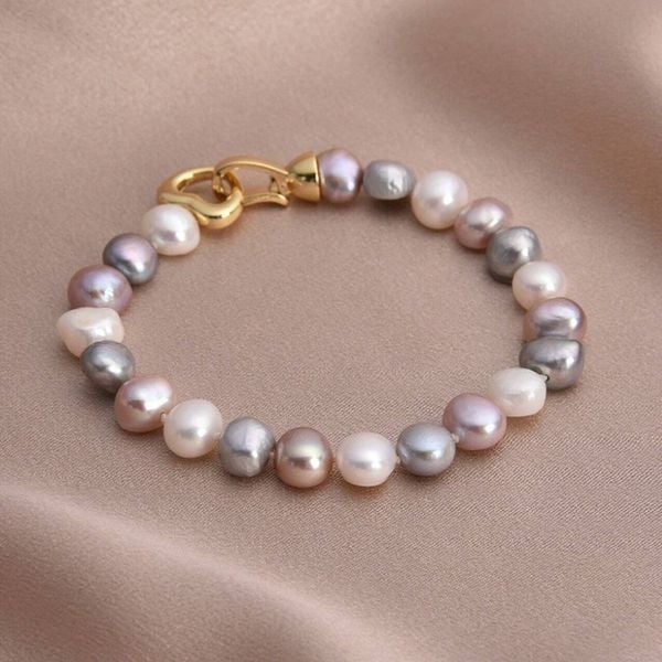 Vòng Tay Ngọc Trai Tự Nhiên Mạ Vàng 14K Mẫu DAJN339