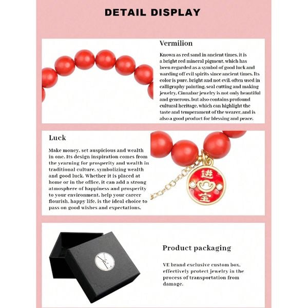 Vòng Tay Cinnabar Chất Lượng Cao Mẫu DAJN348