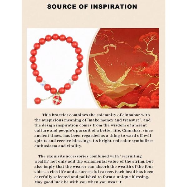 Vòng Tay Cinnabar Chất Lượng Cao Mẫu DAJN348