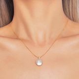 Dây Chuyền Bạc Mạ Vàng, Đính Đá Cubic Zicronia Mẫu DAJN420